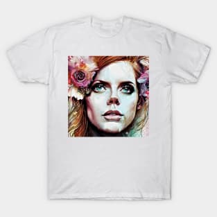 Face of  Amy with flowers T-Shirt